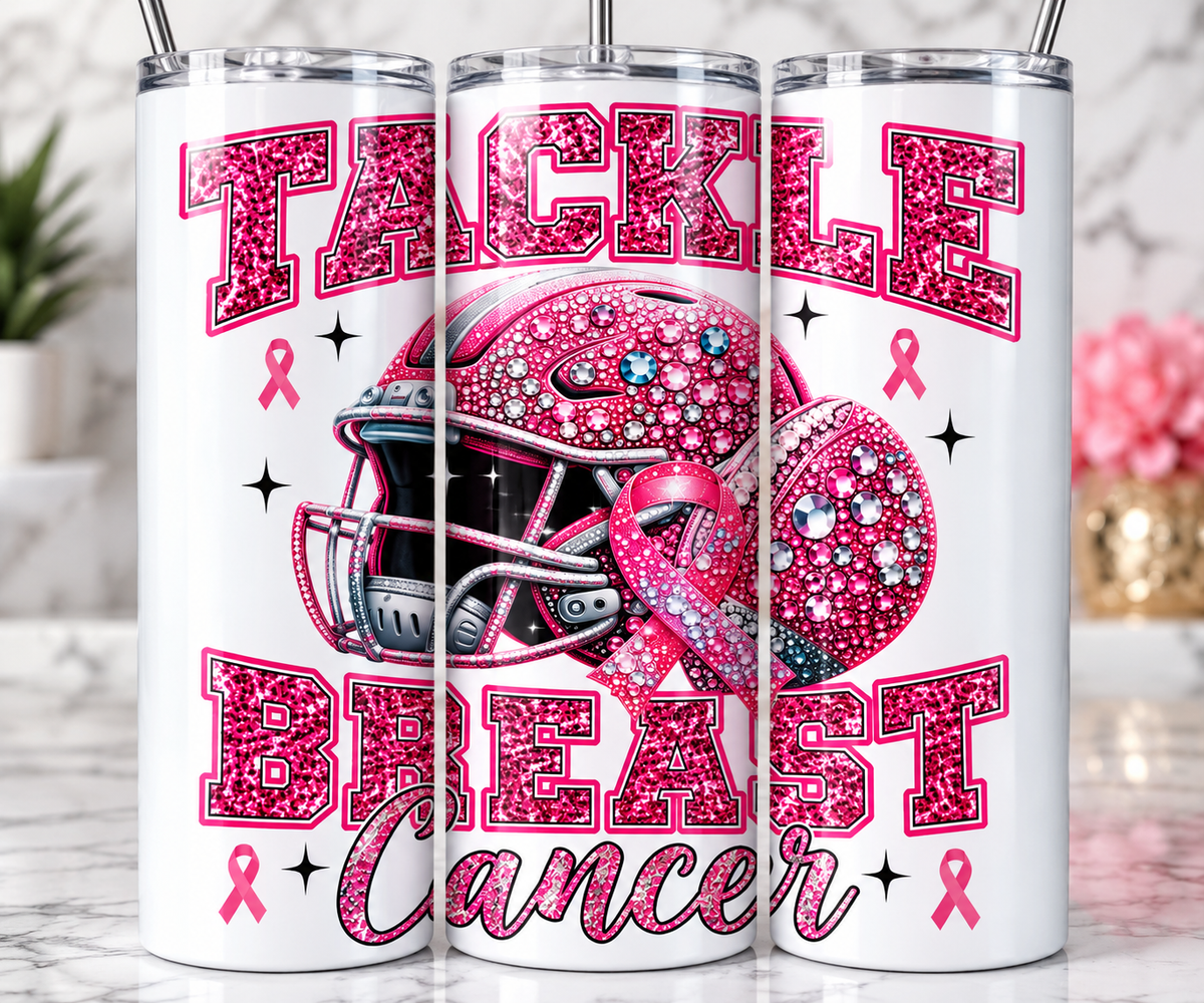 Tackle Breast Cancer Tumbler Mockup